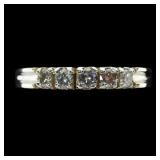 10K Yellow gold band with five prong set round