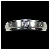 10K White gold matte and polished finish band