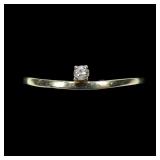 14K Yellow gold diamond promise ring, size 5.75