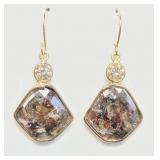 14K Yellow gold bezel set fancy rose cut diamond