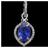 14K White gold oval cut tanzanite, approx. 3.80 ct