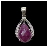 14K White gold prong set pear modified cut natural