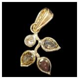 14K Yellow gold pendant with one round brilliant