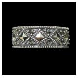 Sterling silver marcasite band, size 5.5