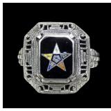 Sterling silver Eastern Star ring, size 5.75