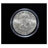 1952 Franklin half dollar, gem BU