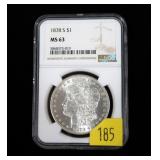 1878-S Morgan dollar, NGC slab certified MS-63