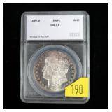 1880-S Morgan dollar, SEGS slab certified