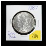 1887 Morgan dollar, gem BU