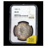 1896 Morgan dollar, NGC slab certified MS-65