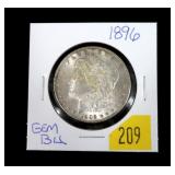 1896 Morgan dollar, gem BU