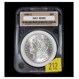 1898-O Morgan dollar, NAC slab certified MS-66