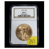 1923 $20 Gold Saint-Gaudens Double Eagle,