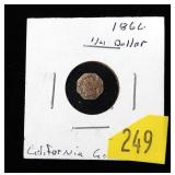 1866 1/4 California gold token
