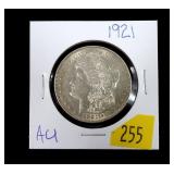 1921 Morgan dollar, AU