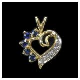 10K Yellow gold heart shape pendant with
