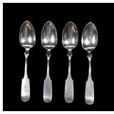 4- Sterling silver teaspoons, -x4 spoons,