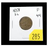1858 Flying Eagle cent, S.L.
