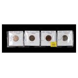 4- Indian Head cents: 1859-1865 -x4 cents