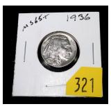 1936 Buffalo nickel, Unc.