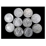 10- Buffalo nickels, no date -x10 nickels