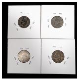 4- Barber dimes: 1898, 1899, 1902, 1916-S-x4 dimes