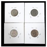 4- Barber dimes: 1909, 1914, 1916, 1916-S-x4 dimes
