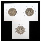 3- Barber quarters: 1915, 1915-D, 1916-D -x3