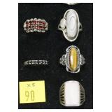 5- Sterling silver rings, including black onyx and