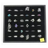 36- New sterling silver rings, some with