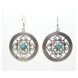 Sterling silver medallion drop shepherd hook