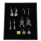 Lot, sterling silver earrings, 5 pairs