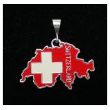 Sterling silver enameled "Switzerland" pendant