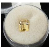 Emerald cut citrine, 1.25 ct.