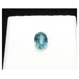 Oval cut 8 x 6mm blue zircon, aprox. 1.00 ct.
