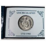 5- 1982 Washington commemorative half dollars,