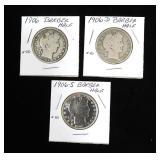 3- Barber half dollars 1906-P -D -S