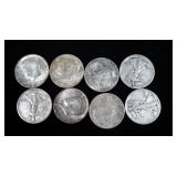 8- Half dollars, 90% silver  -x8 half dollars