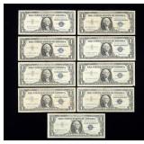 9- $1 Silver certificates, series of 1957