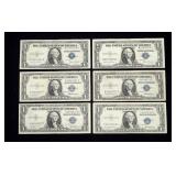 6- $1 Silver certificates, series of 1935