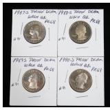 4- U.S. Proof quarters 1987-S - 1990-S