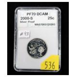 2000-S Washington quarter, slab certified PR-70