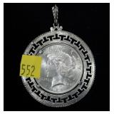 1922 Peace dollar with bezel