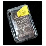 1 oz. Johnson Matthey .999 silver round