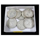 15- Canadian quarters, .800 silver