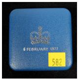 1977 British silver crown