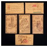 Lot, leather postcards
