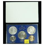 20th Century U.S. type dollar set with 90% silver