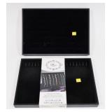 Lot, two 13.75" x 9.5" Velvet display trays for