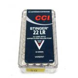 Case of CCI .22 LR hollow point Stinger cartridges Case of CCI .22 LR hollow point Stinger cartridges